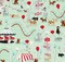 Foust Textiles Dogs at Fair on Mint Green 100% Cotton Price per Yard Novelty